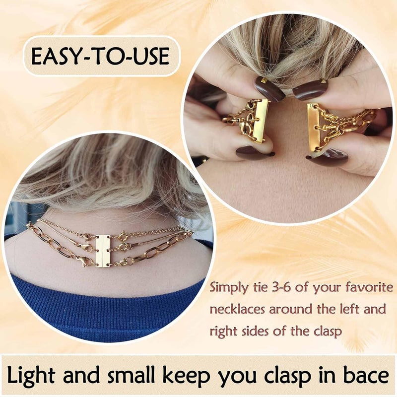 Qulltk Necklace Layering Clasp Magnetic Clasps for Jewelry, Gold and Silver Separator for Stackable Necklaces and Chains - Image 4